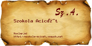 Szokola Acicét névjegykártya